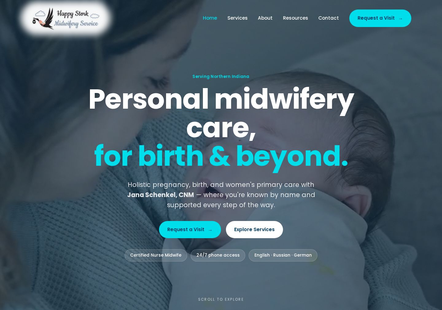 Happy Stork Midwifery website