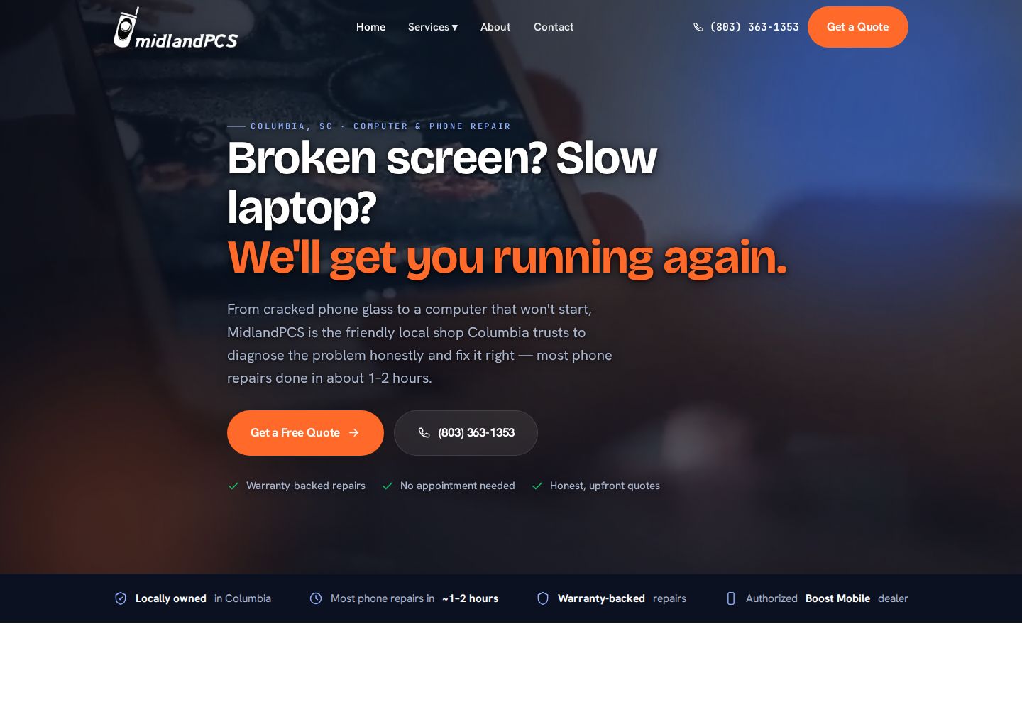 Midland PCS website